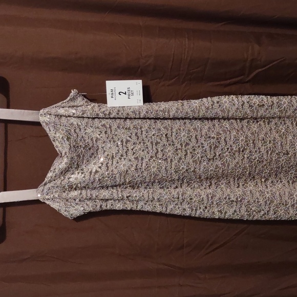 R&M Richards Lace Sequin Dress with Matching Boloro - Picture 7 of 15